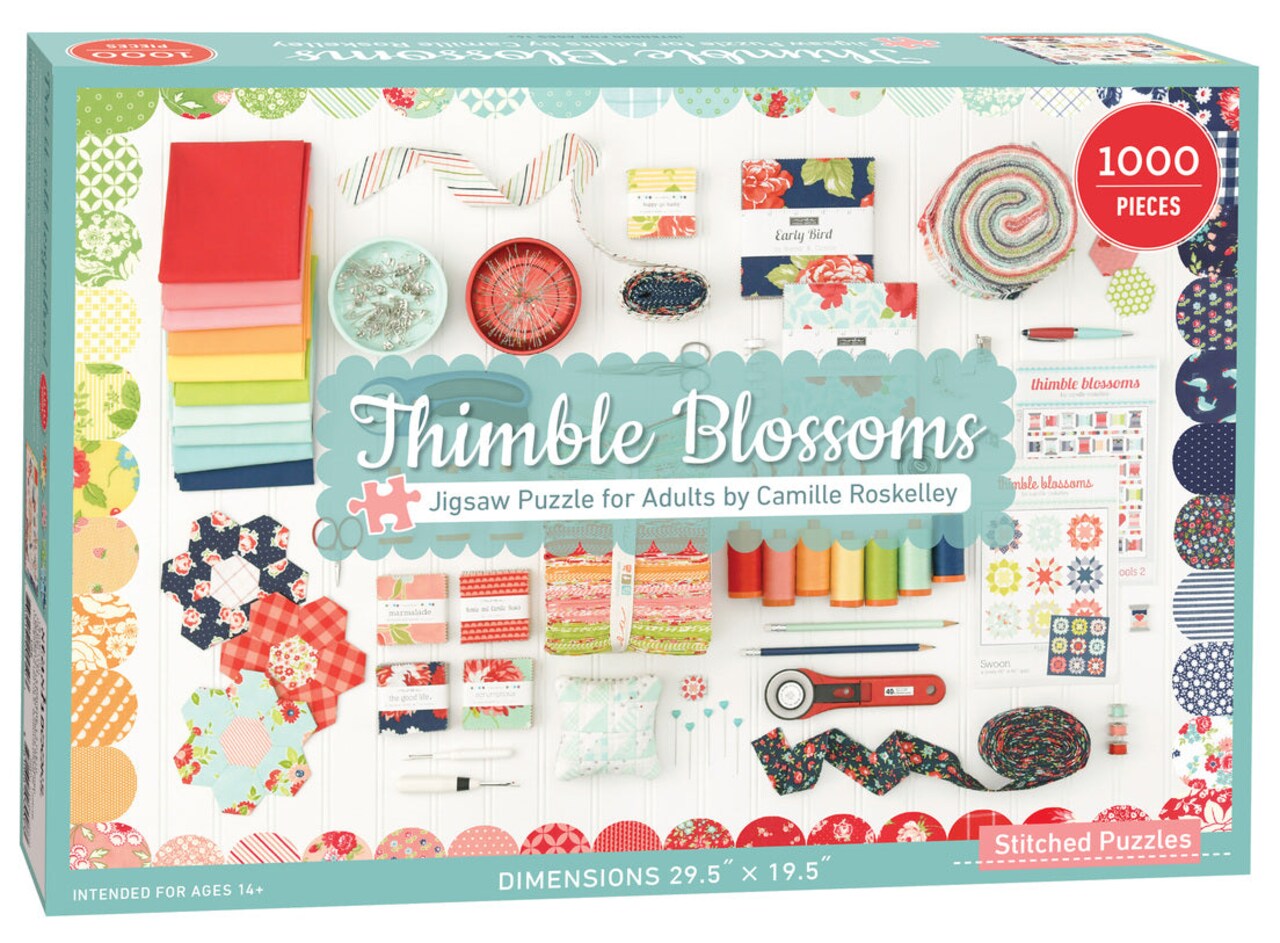 Thimble Blossoms Jigsaw Puzzle for Adults by Camille Roskelley